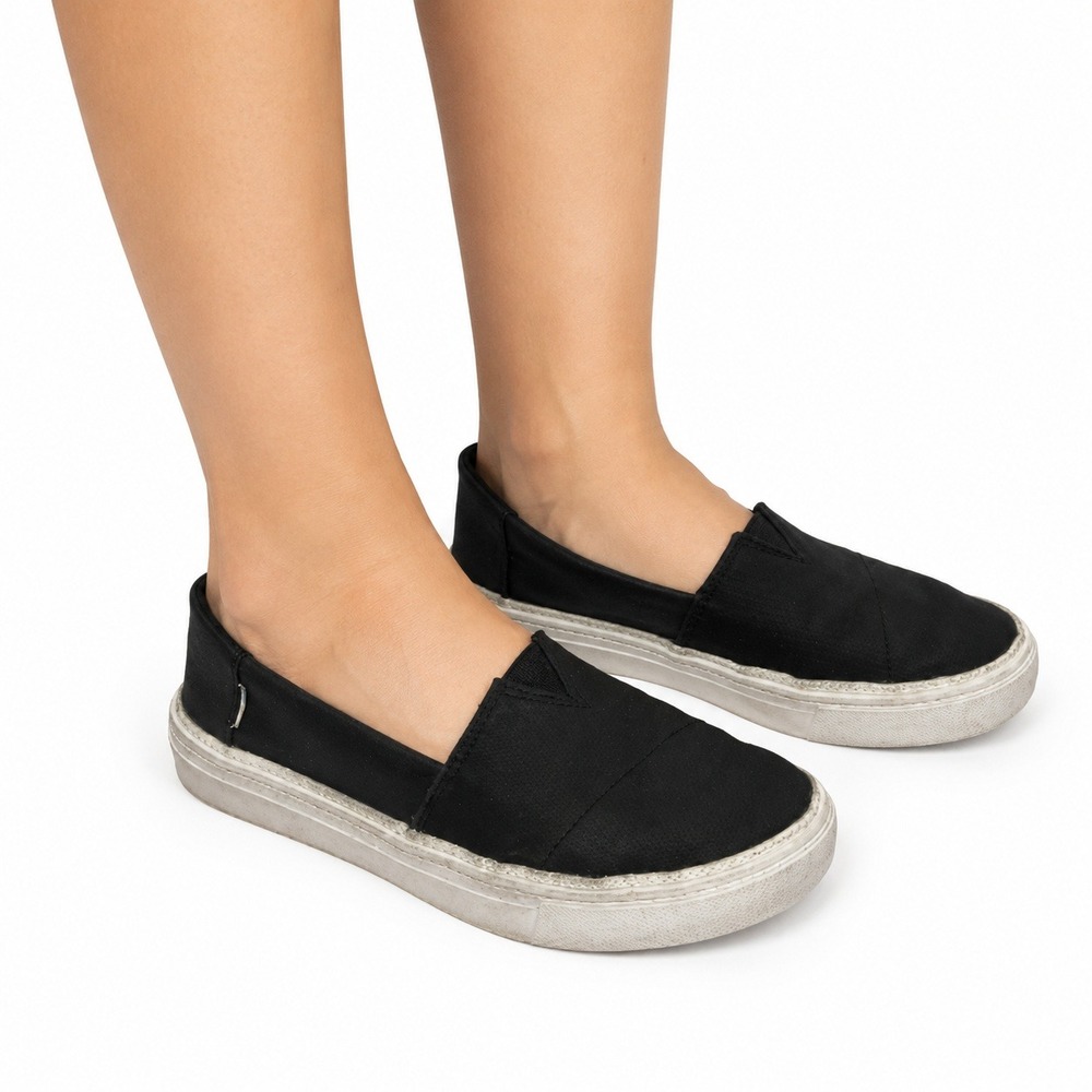 TOMS Black Slip On Sneakers  Shoes Womens Size 7 10019320
